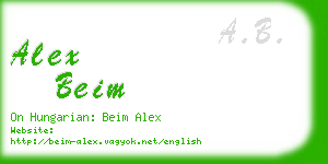 alex beim business card